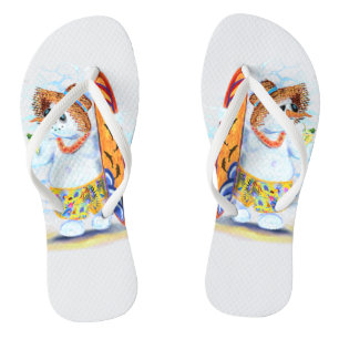Tongs de surfeur de bonhomme de neige drôle