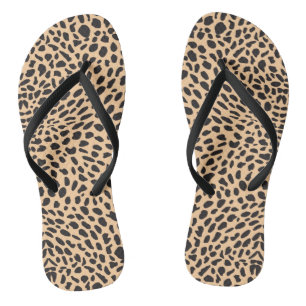 Tongs Décor de guépard à peau