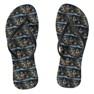Tongs Décor de Noël Bullmastiff Snowy Sleigh