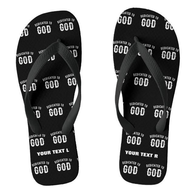 TONGS DÉDIÉ À DIEU PERSONNALISABLE COOL TEXTE BLANC (Semelle)