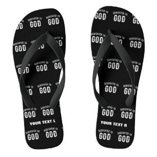 TONGS DÉDIÉ À DIEU TEXTE BLANC PERSONNALISABLE