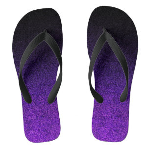 Tongs Dégradé de Parties scintillant noire et violette