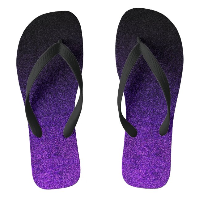 Tongs Dégradé de Parties scintillant noire et violette (Semelle)