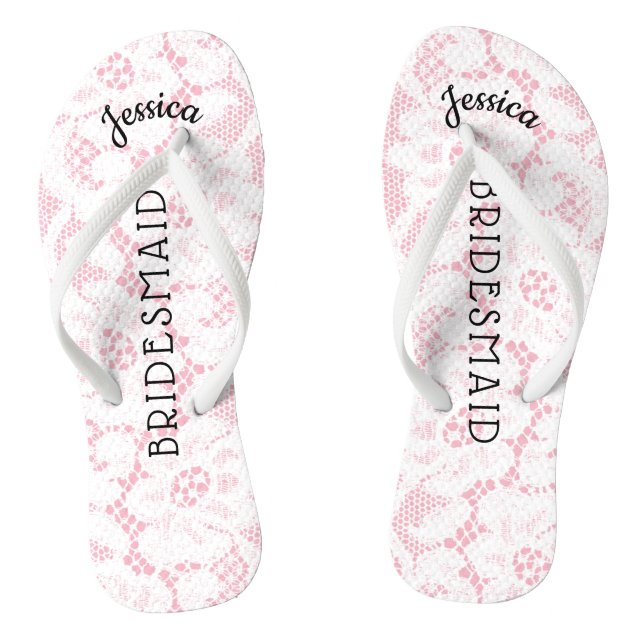 Tongs Demoiselle d'honneur Mariage à la plage | Broderie (Semelle)