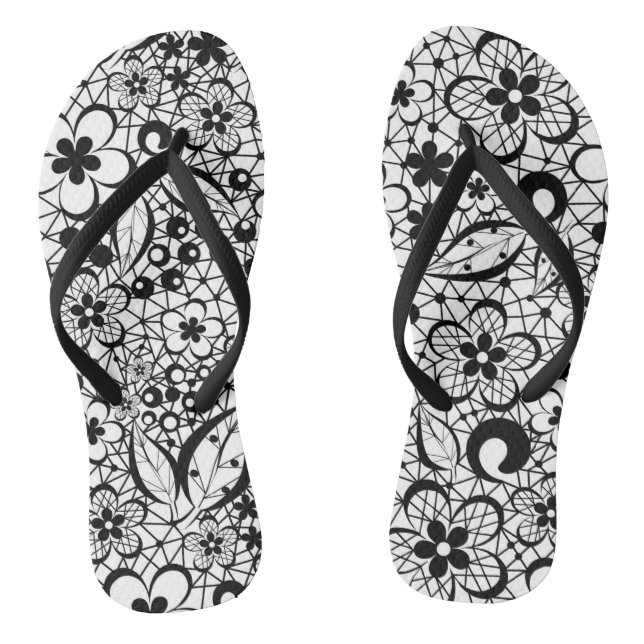 Tongs Dentelle noire (Semelle)