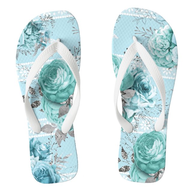 Tongs Dentelle Rose bleue (Semelle)