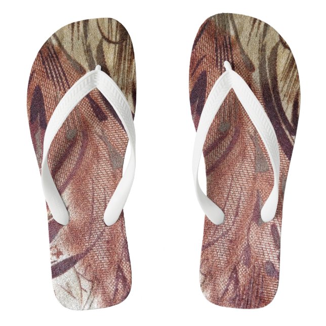 Tongs Design floral Brown Abstrait 2 (Semelle)