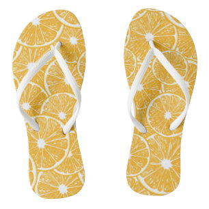 Tongs Design motif en tranches orange