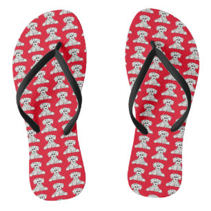 Tongs Dessin simple de contour de chien en peluche dalma