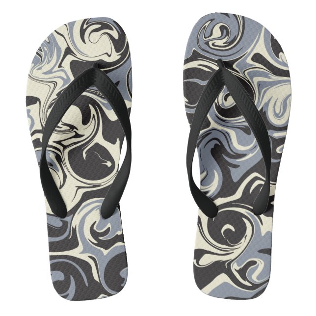 Tongs Déversement - Noir, Gris et Crème (Semelle)