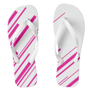 Tongs Diagonales en Magenta et Blanc