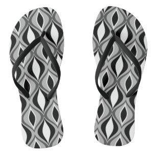 Tongs Diamants modernes du milieu du siècle, noirs, blan