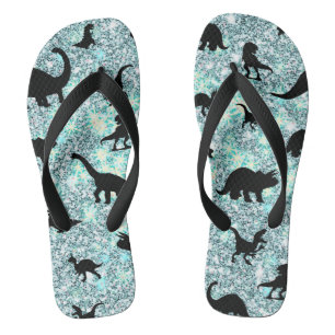 Tongs dinosaure T-rex de l'ombre sur galaxie en pente