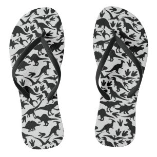 Tongs Dinosaures motif 01 b. BG blanc