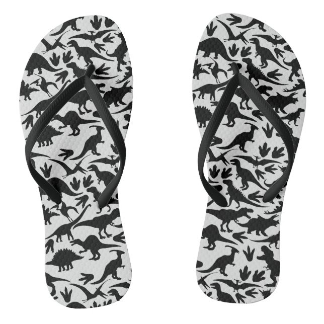 Tongs Dinosaures motif 01 b. BG blanc (Semelle)