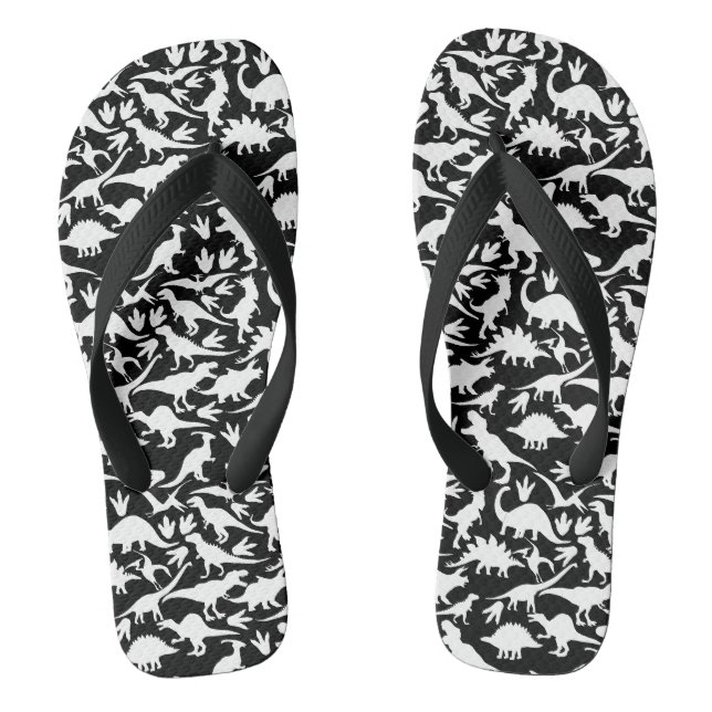 Tongs Dinosaures motif 01 w Black BG (Semelle)