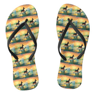 Tongs Doberman Beach Surf Peinture