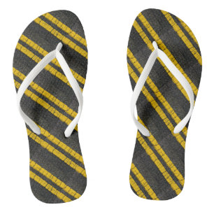 Tongs Double ligne jaune