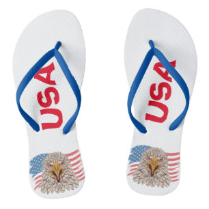 Tongs Drapeau américain avec un aigle
