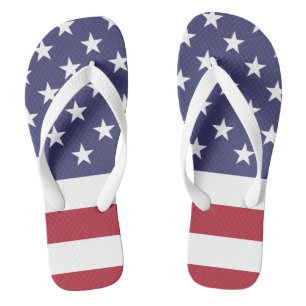 Tongs Drapeau américain blanc et bleu rouge