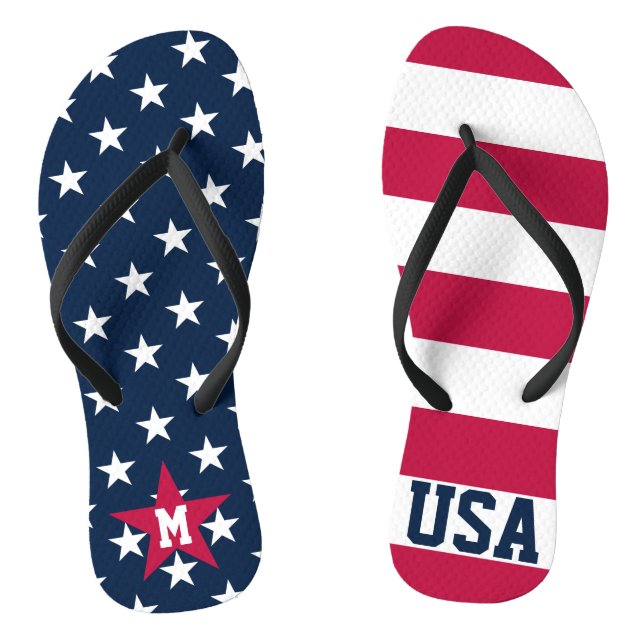 Tongs Drapeau américain monogrammé (Semelle)