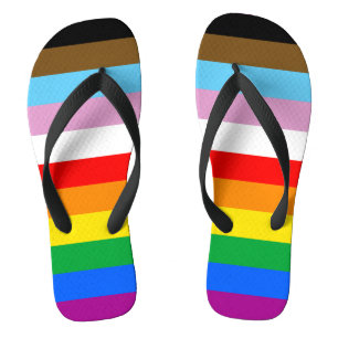 Tongs Drapeau arc-en-ciel de la fierté LGBTQ+ INCLUSIF