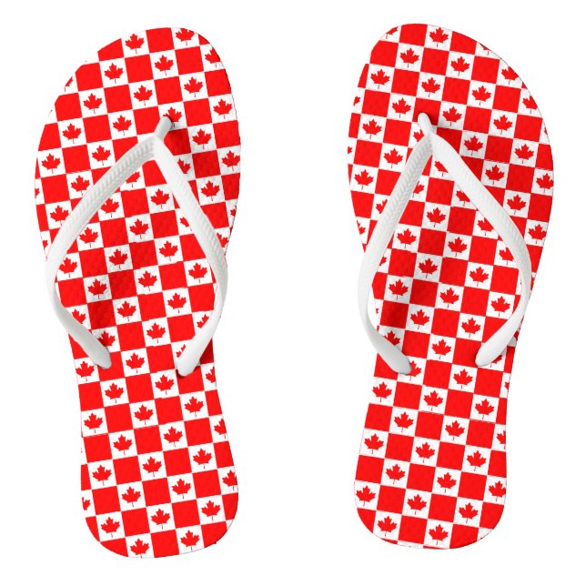 Tongs drapeau canadien imprimé feuille d'érable rouge Fê (Semelle)