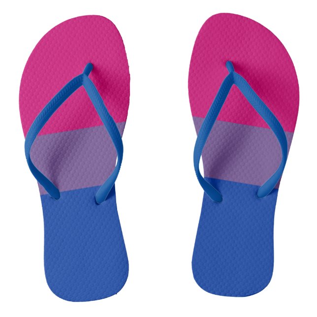 Tongs Drapeau de la fierté bisexuelle couleur LGBT (Semelle)