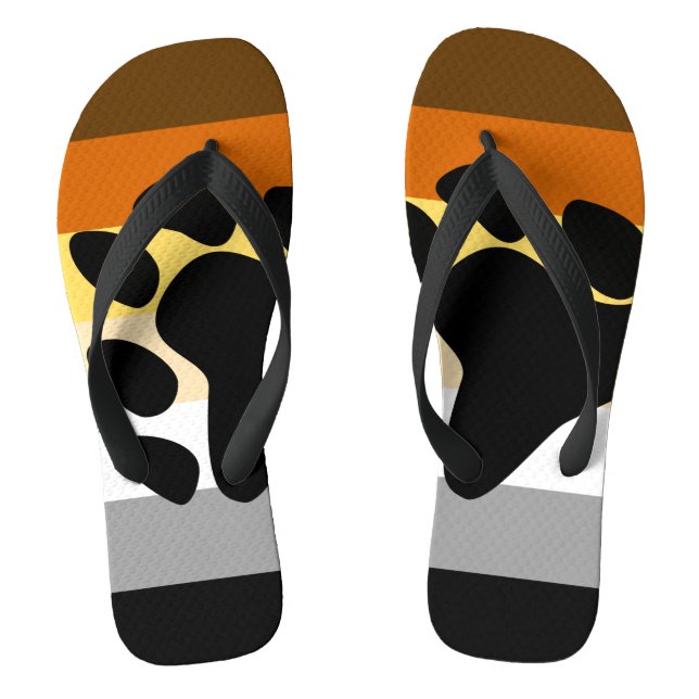 Tongs Drapeau de la fierté de l'ours avec paw (Semelle)