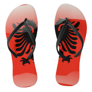 Tongs Drapeau en verre d'Albanie