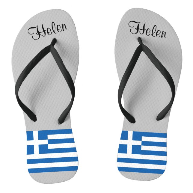 Tongs Drapeau grec Monographie bleu blanc (Semelle)