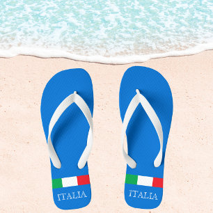Tongs Drapeau Italie azur bleu Italie
