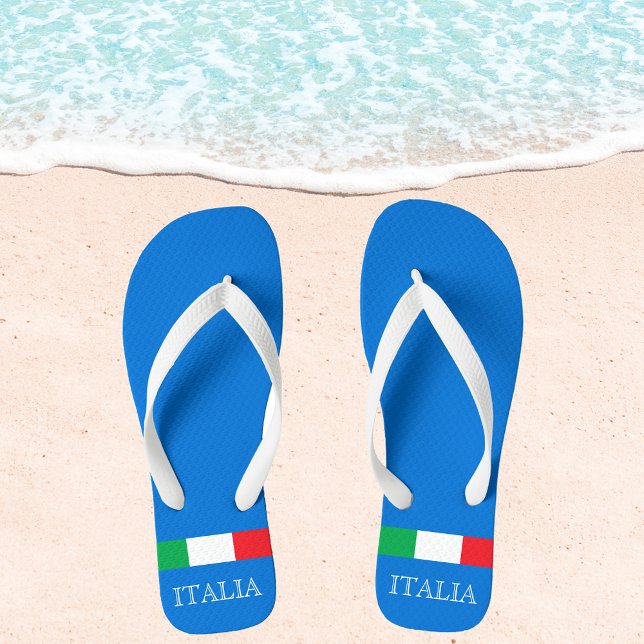 Tongs Drapeau Italie azur bleu Italie (Créateur téléchargé)