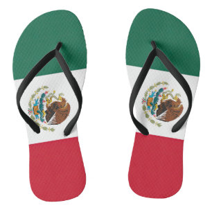 Tongs Drapeau Mexique Tricolore