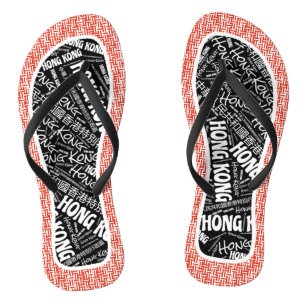 Tongs Drapeaux de Hong Kong Fabuleux Couleurs Patriotiqu