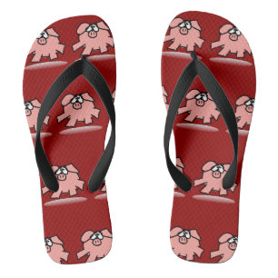 Tongs Drôle Cartoon Cochon Année Anniversaire Choisir la