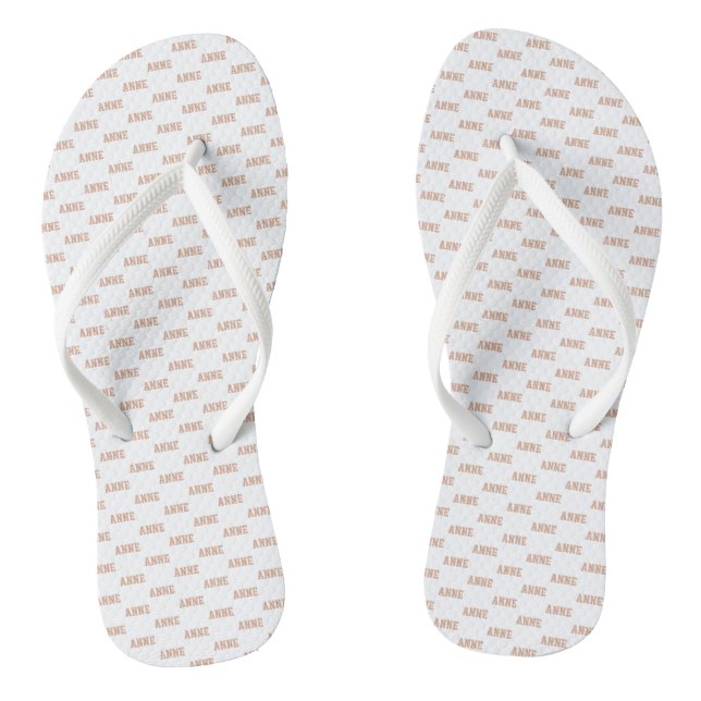 Tongs Dusty Rose Nom Motif Blanc (Semelle)