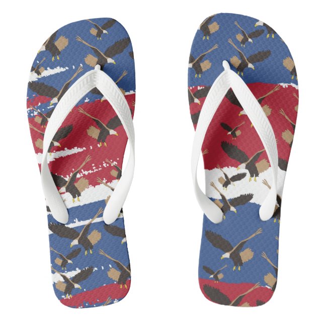 Tongs Eagle Bird USA Patriotic American Flag (Semelle)