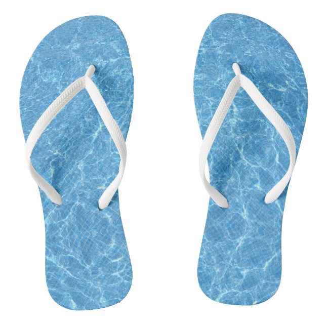 Tongs Eau Bleue Personnalisée Aqua Blanc Bleu Bleu Bleu  (Semelle)