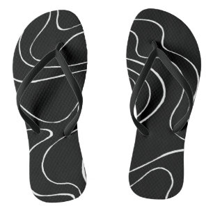 Tongs Ebb et flux 2 - Noir sur blanc