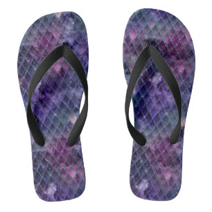 Tongs Écaille de dragon ombrée violette scintillante et