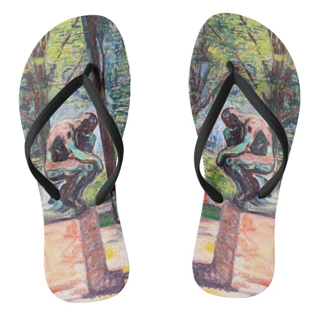Tongs Edvard Munch - Le penseur de Rodin (Semelle)