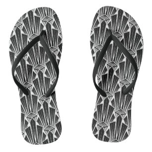Tongs Élégant art sombre déco éléments géométriques abst