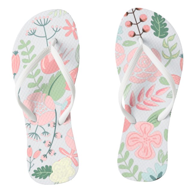 Tongs Élégant floral rose (Semelle)