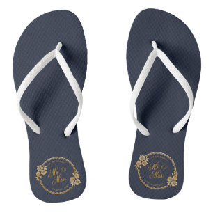 Tongs Élégant Mariage personnalisé Gold Retourner le