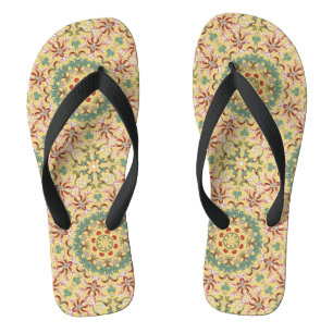 Tongs Élégant modèle floral kaléidoscope