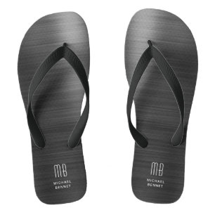 Tongs Élégant Monogramme noir