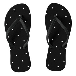 Tongs Elégant noir et blanc avec points