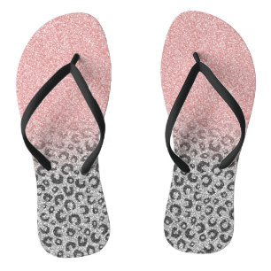 Tongs Élégant Rose Gold Parties scintillant Empreinte de