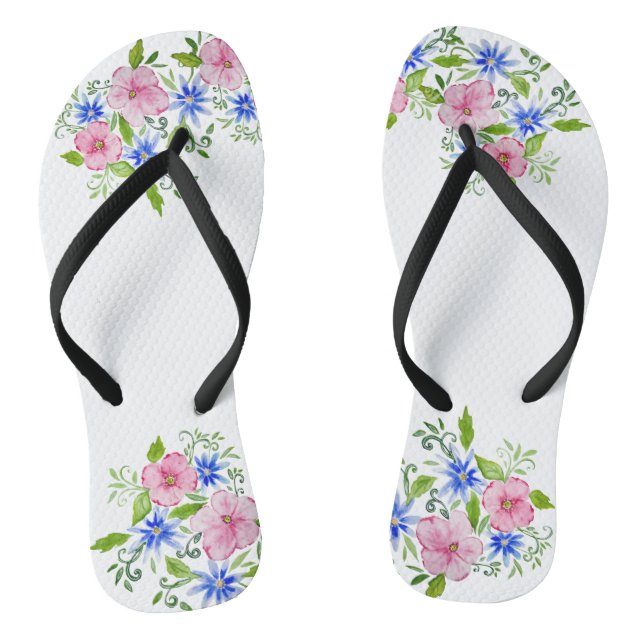 Tongs Elégante décoration florale motif (Semelle)
